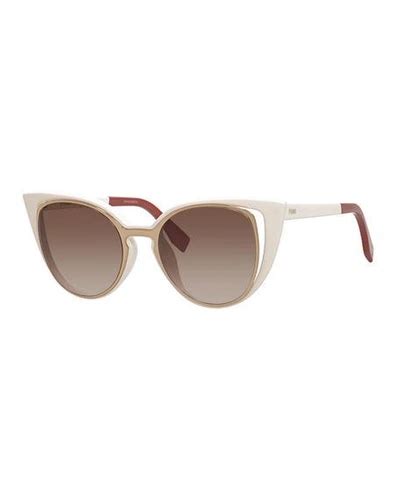 FENDI Cat Eye Paradeyes Sunglasses White.